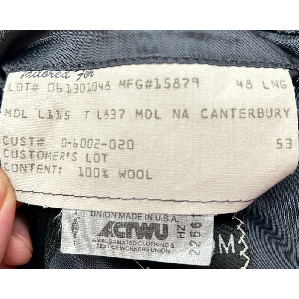 Hickey Freeman Wool Suit Set Men 48L 36x30‎ Gray USA Union Made 2-Piece Classic